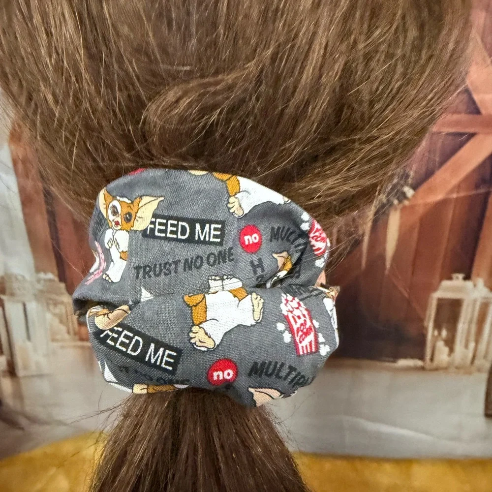 Handmade Grey Cartoon Animal Scrunchie